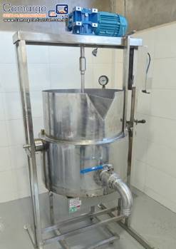 Tacho misturador basculante em inox a g�s encamisado com camisa t�rmica 100 litros Tortugan