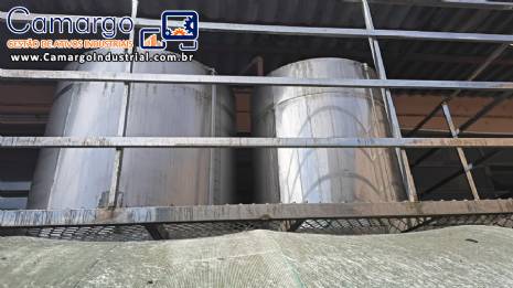 Tanque misturador com plataforma em inox 316 1500 litros e 2500 litros