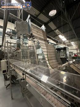 Linha de envase envasadora rotativa 30 pist�es rosqueadora 316 Ronchi