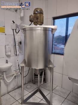 Tanque misturador em a�o inox para agita��o emulsifica��o homogeneizador para pasta de alho