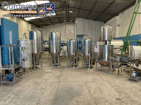 Linha completa para produ��o de cervejas microcervejaria 600 a 750 litros de cerveja artesanal CBB Microcervejarias