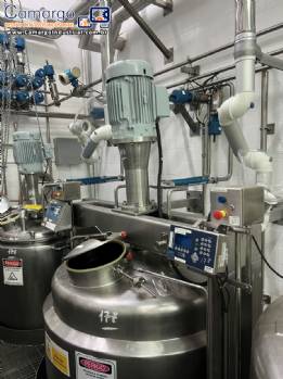 Tanque encamisado misturador 2000 litros inox 316 turbo mixer 30 hp Scott Turbon Mixer