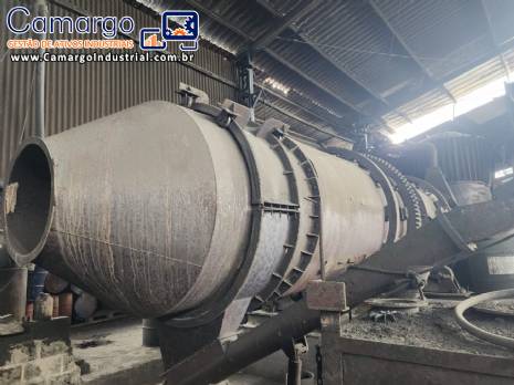 Forno secador rotativo em inox com sistema de alimentao e descarga para ps